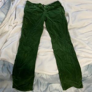 Green lowrise corduroy pants (6)